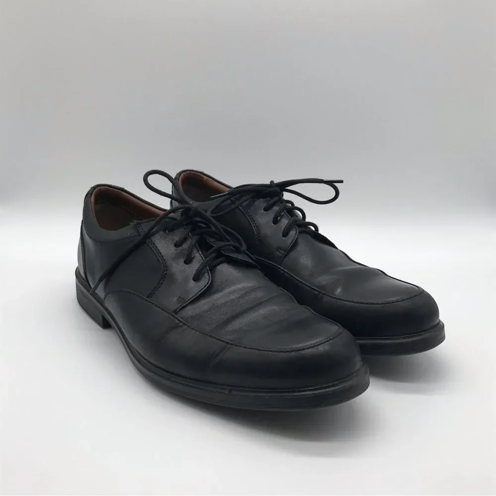 Clarks 1825 Leather Men's Black Dress Shoes Lace Up Sz 10 Derby